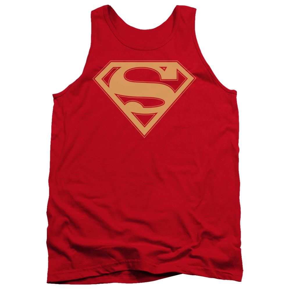 Superman Red & Gold Shield Men's 18/1 Cotton Tank Top