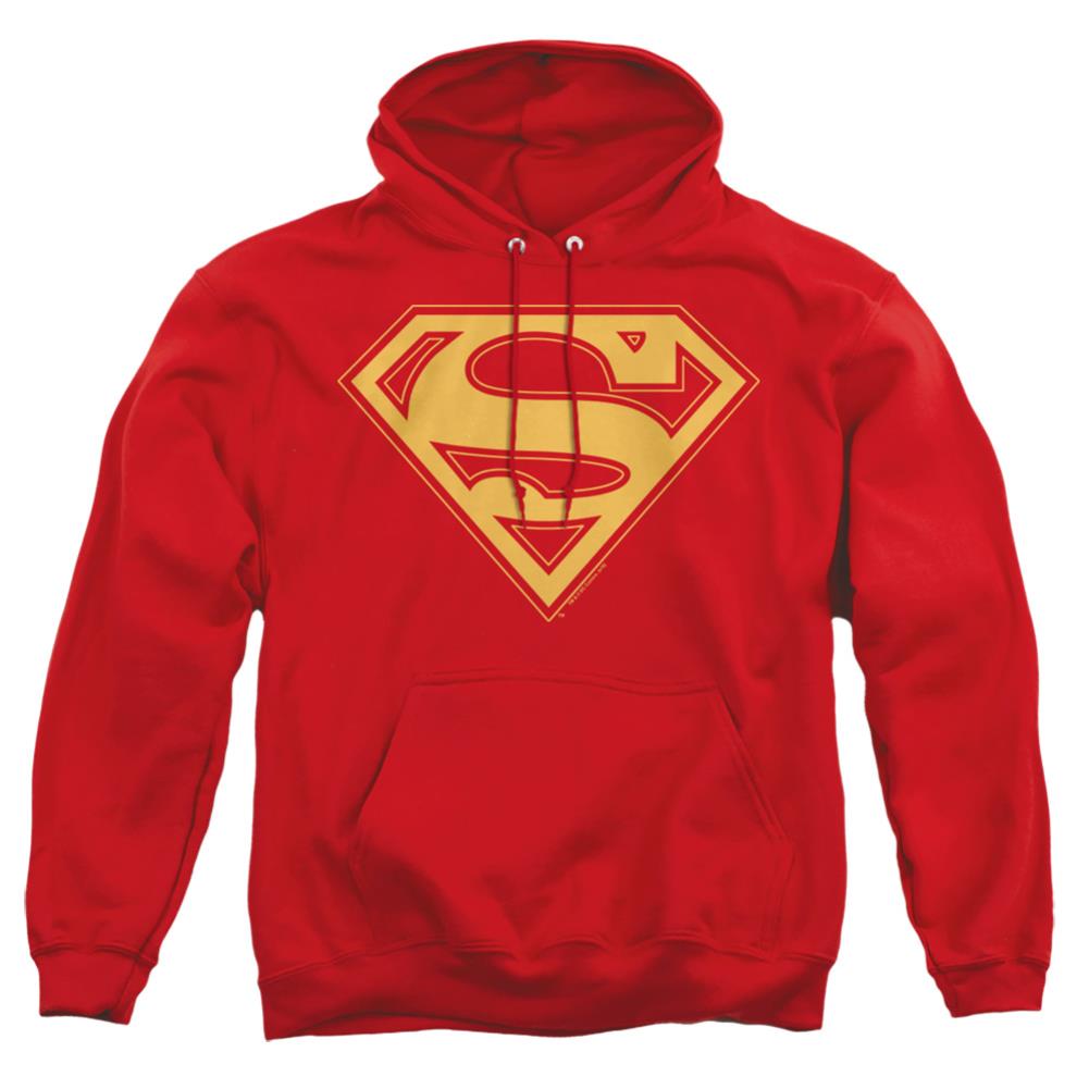 Superman Red & Gold Shield Men's Pull-Over 75 25 Poly Hoodie