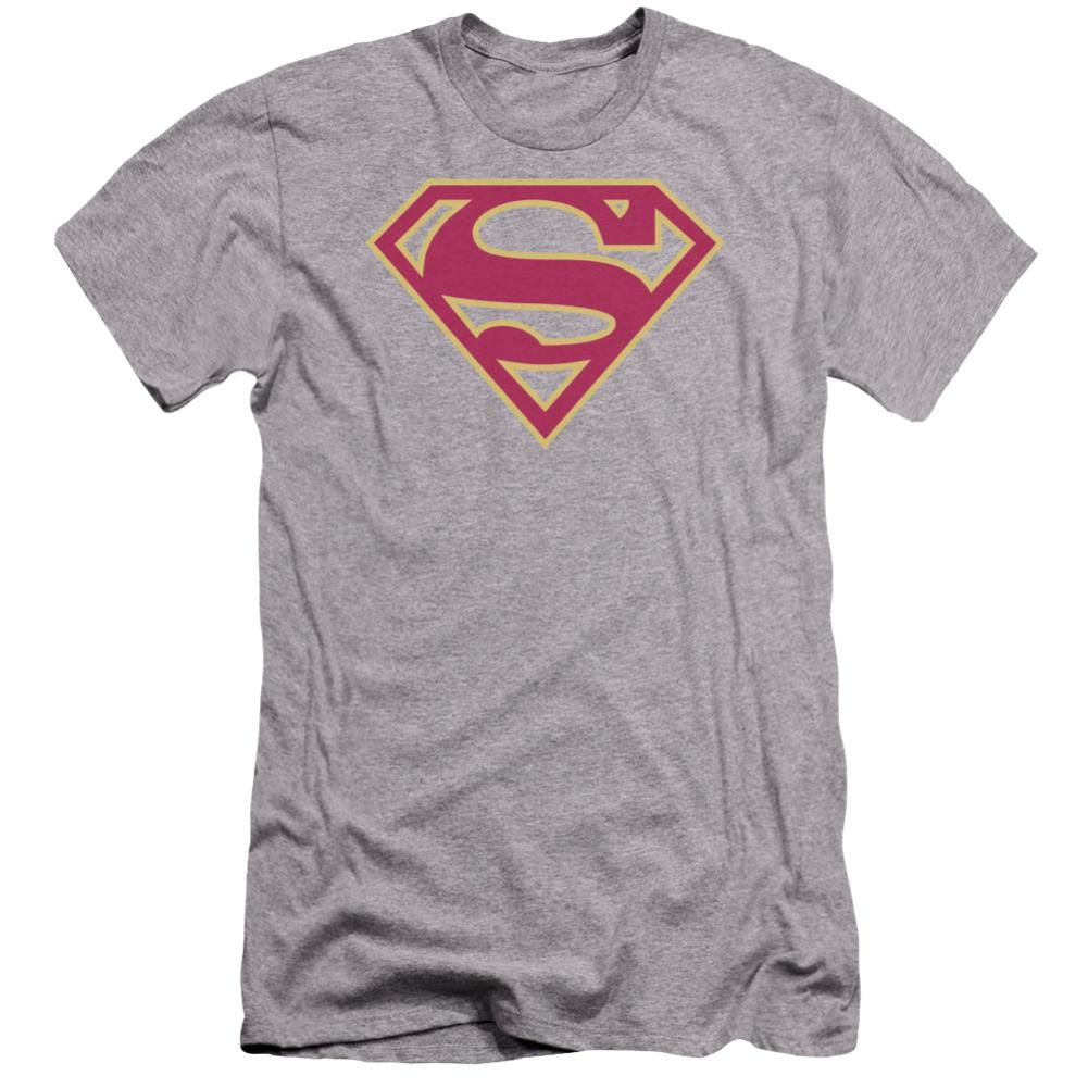 Superman Red & Gold Shield Men's Ultra-Soft 30/1 Cotton Slim SS T