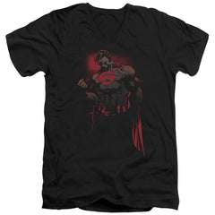 Superman Red Son Men's 30/1 Cotton Slim V-Neck T