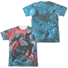 Superman Red Sun (Front/Back Print) Men's Regular Fit Poly Cotton SS T