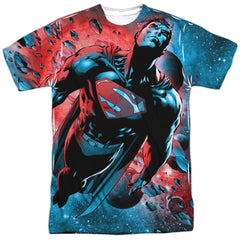 Superman Red Sun Men's Regular Fit Polyester SS T