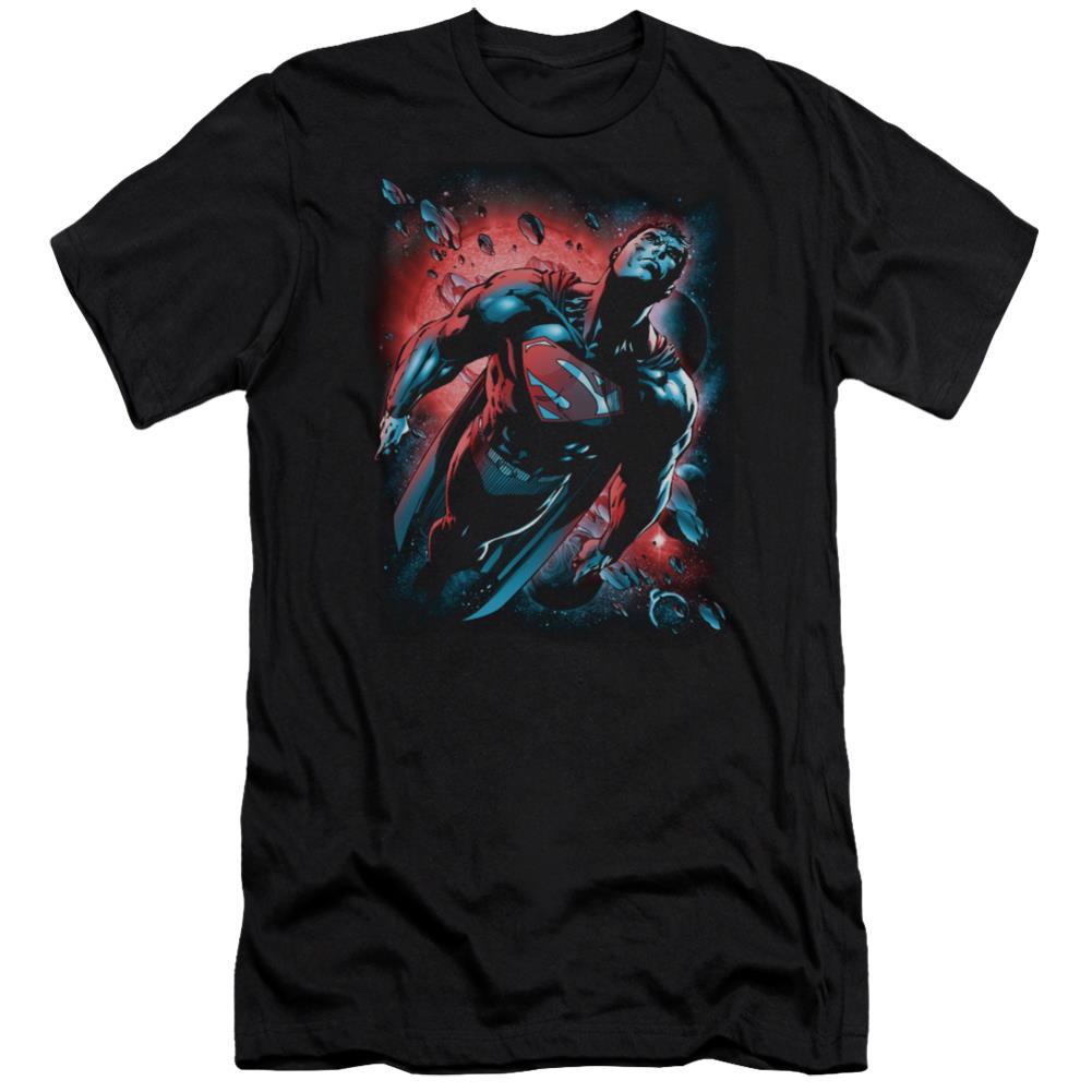 Superman Red Sun Men's Ultra-Soft 30/1 Cotton Slim SS T