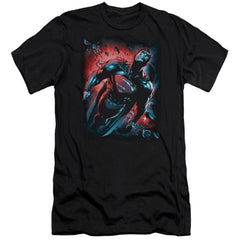 Superman Red Sun Men's Ultra-Soft 30/1 Cotton Slim SS T