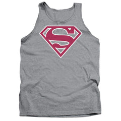 Superman Red & White Shield Men's 18/1 Cotton Tank Top