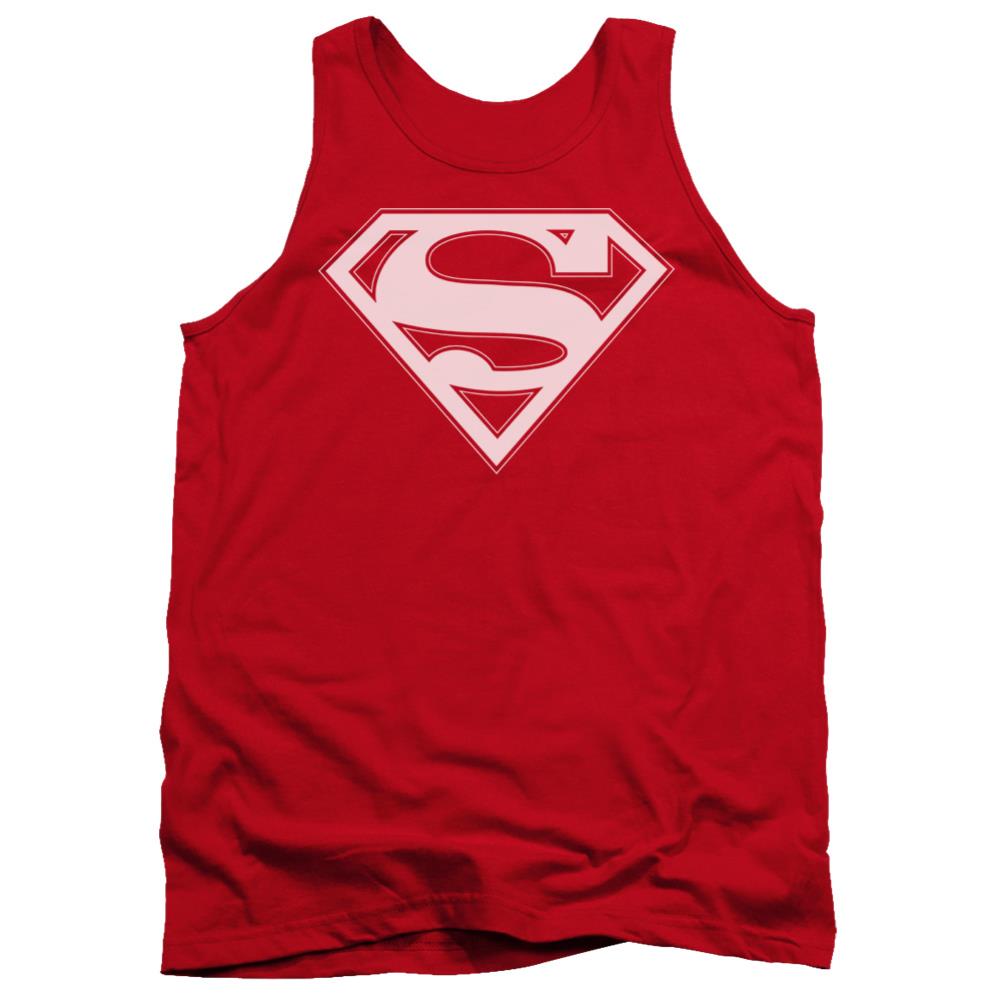 Superman Red & White Shield Men's 18/1 Cotton Tank Top
