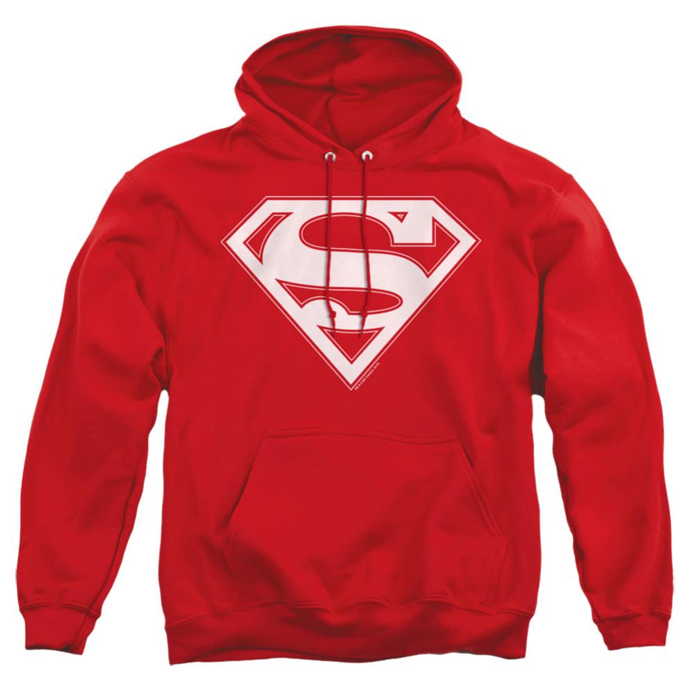 Superman Red & White Shield Men's Pull-Over 75 25 Poly Hoodie