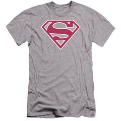Superman Red & White Shield Men's Ultra-Soft 30/1 Cotton Slim SS T