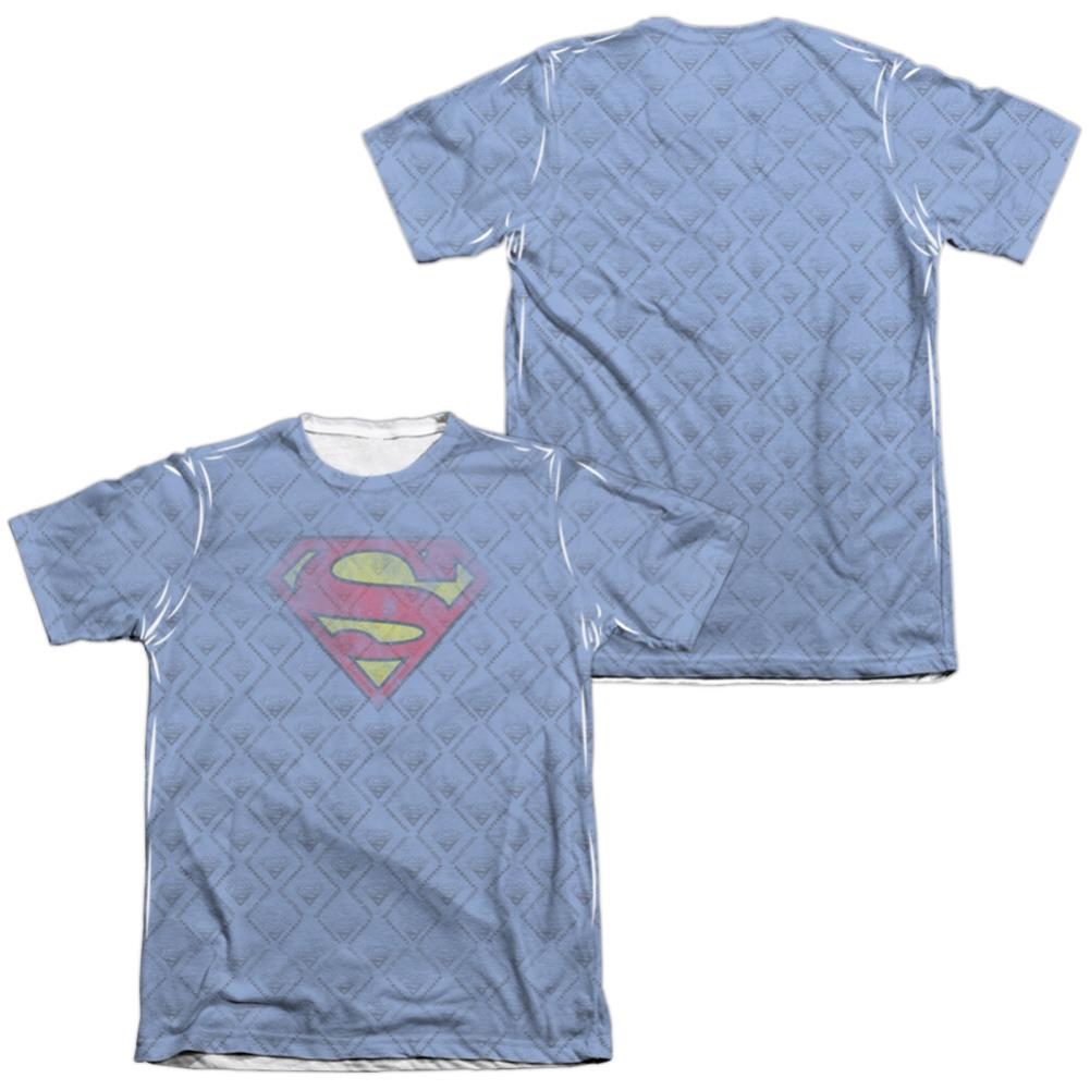 Superman Repeat Over Distressed Men's Regular Fit Poly Cotton SS T
