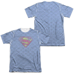 Superman Repeat Over Distressed Men's Regular Fit Poly Cotton SS T