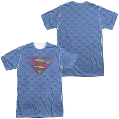 Superman Repeat Over Distressed Men's Regular Fit Polyester SS T
