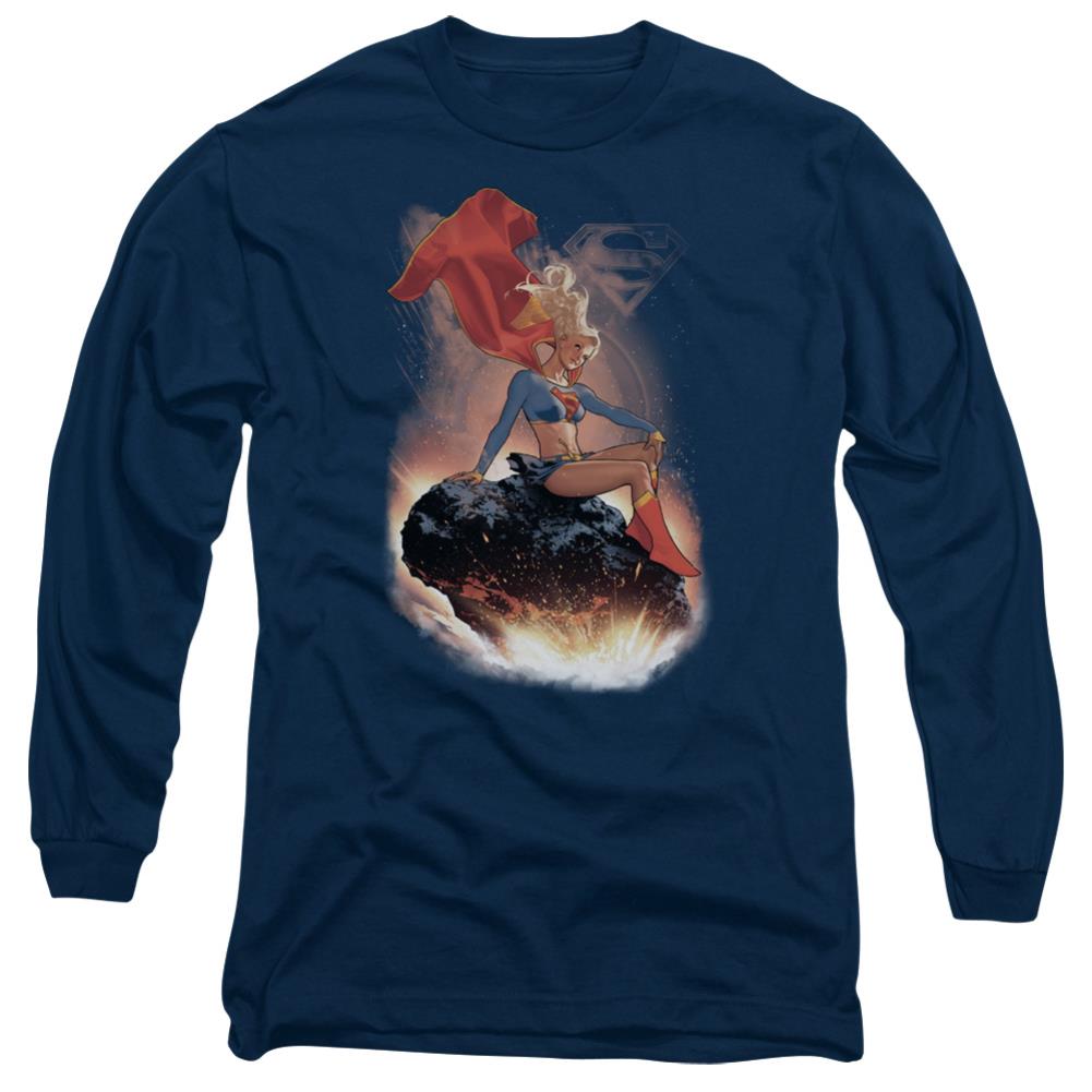 Superman Ride It Out Men's 18/1 Cotton LS T
