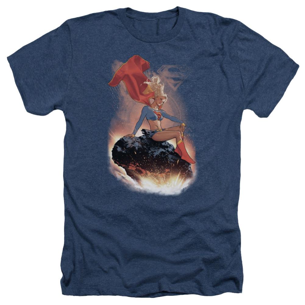 Superman Ride It Out Men's 30/1 Heather 60 40 Poly SS T