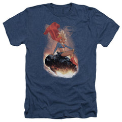 Superman Ride It Out Men's 30/1 Heather 60 40 Poly SS T