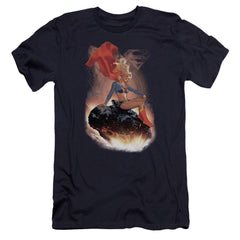 Superman Ride It Out Men's Ultra-Soft 30/1 Cotton Slim SS T