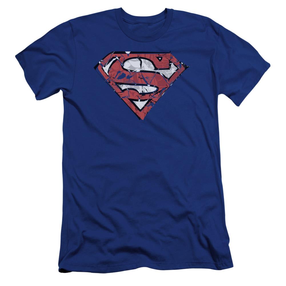 Superman Ripped And Shredded Men's Ultra-Soft 30/1 Cotton Slim SS T