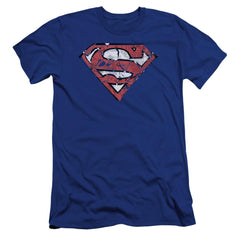 Superman Ripped And Shredded Men's Ultra-Soft 30/1 Cotton Slim SS T