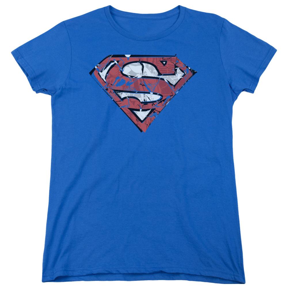 Superman Ripped And Shredded Women's 18/1 Cotton SS T
