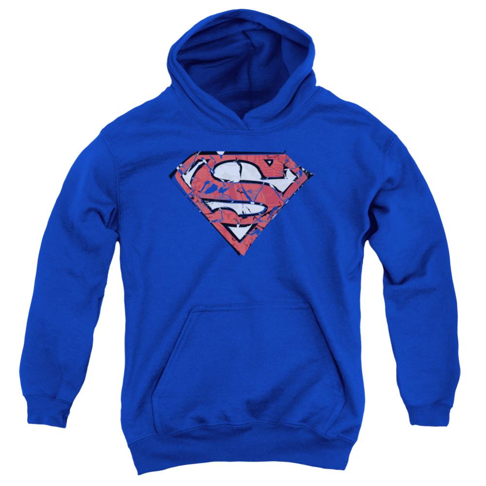 Superman Ripped And Shredded Youth Cotton Poly Pull-Over Hoodie