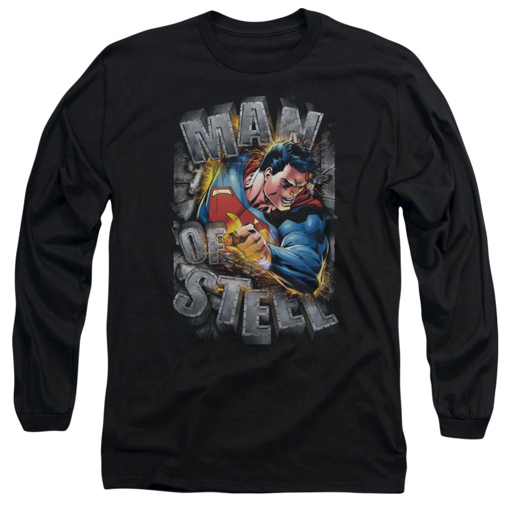 Superman Ripping Steel Men's 18/1 Cotton LS T