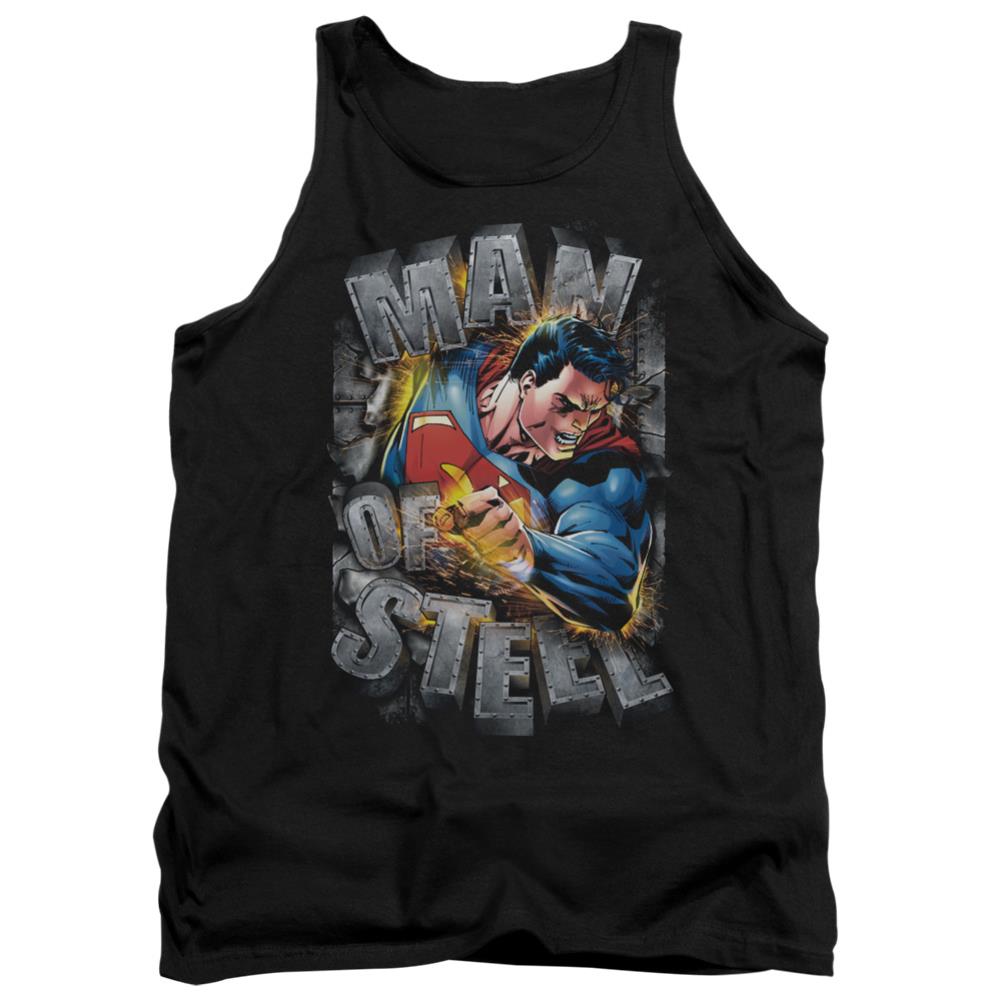 Superman Ripping Steel Men's 18/1 Cotton Tank Top