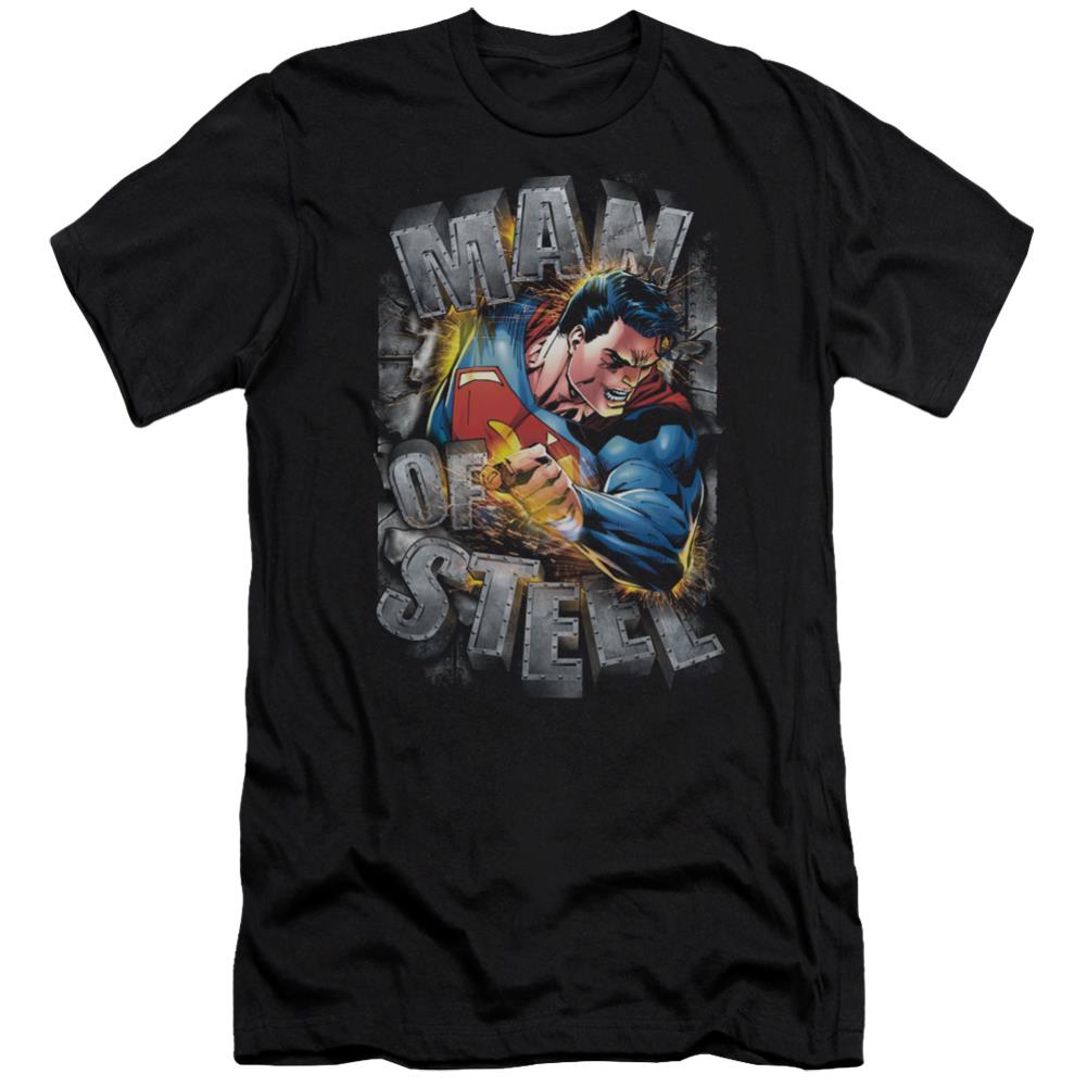 Superman Ripping Steel Men's Ultra-Soft 30/1 Cotton Slim SS T