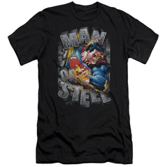 Superman Ripping Steel Men's Ultra-Soft 30/1 Cotton Slim SS T