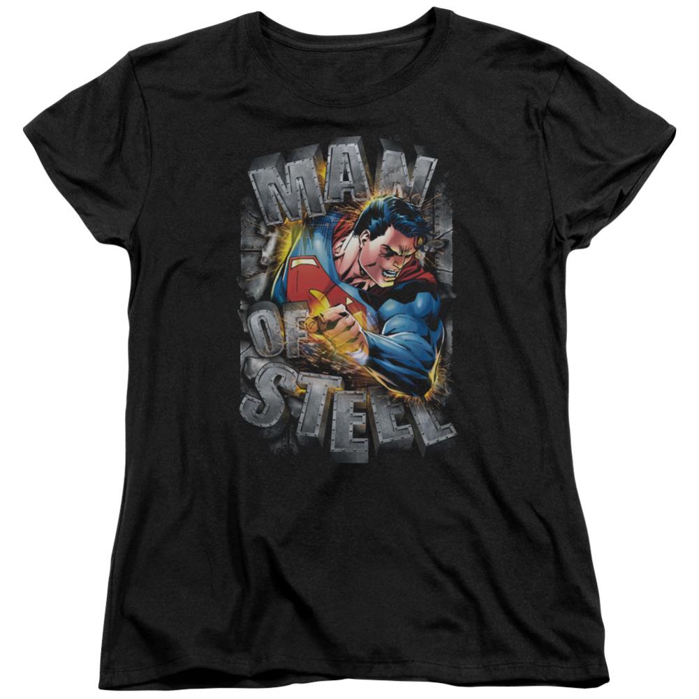Superman Ripping Steel Women's 18/1 Cotton SS T