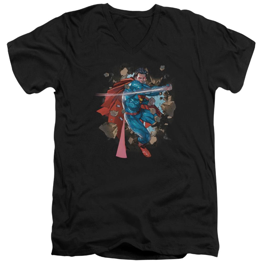 Superman Rock Breaker Men's 30/1 Cotton Slim V-Neck T