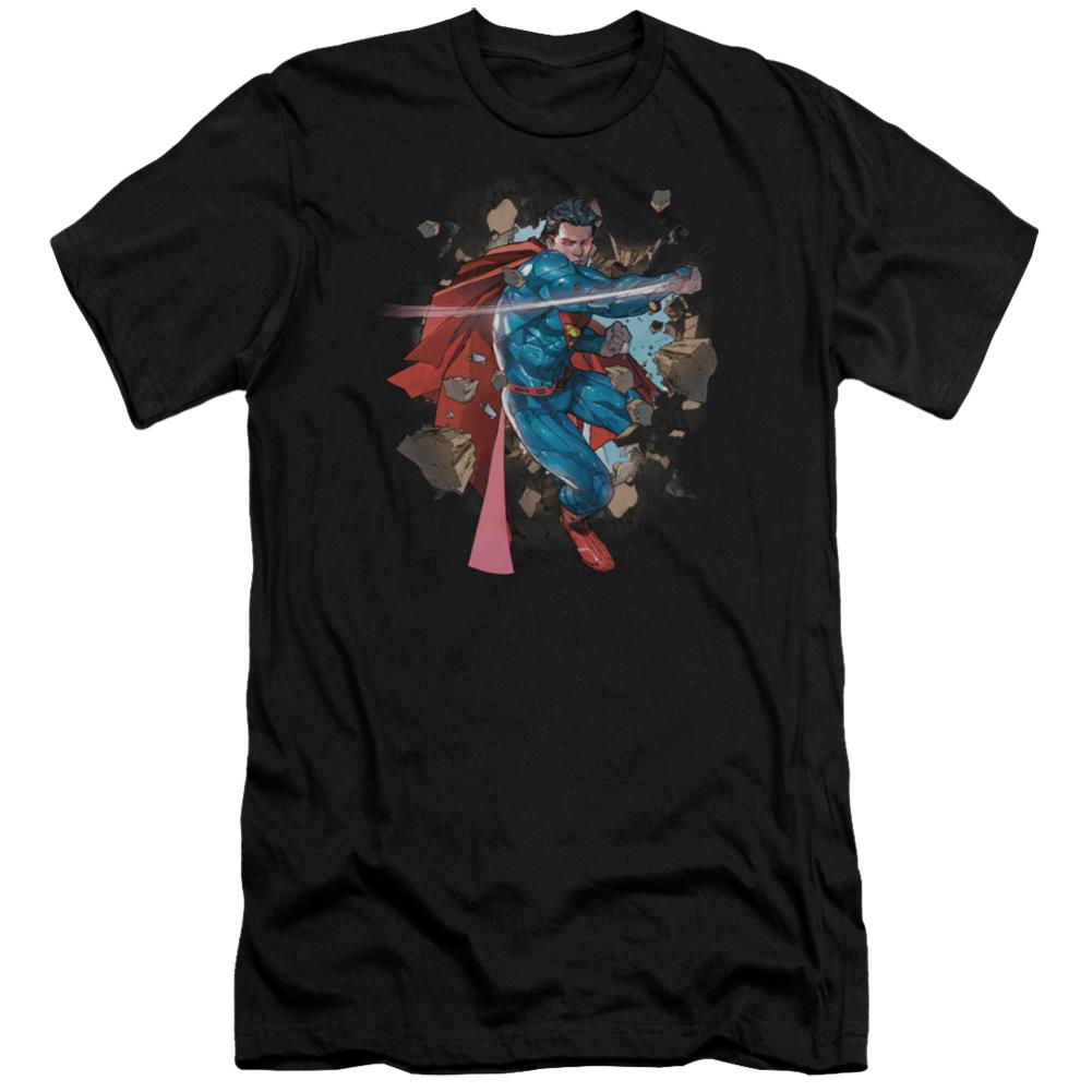 Superman Rock Breaker Men's Ultra-Soft 30/1 Cotton Slim SS T