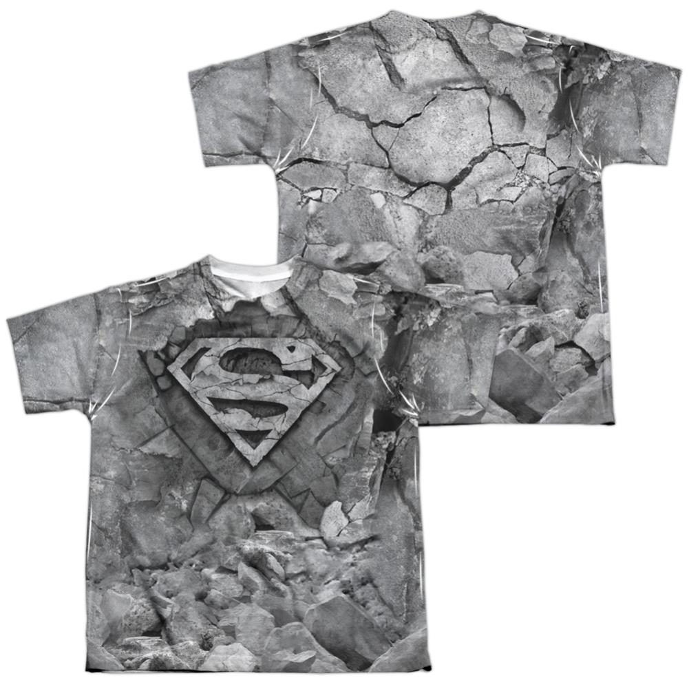 Superman Rock & Rumble (Front/Back Print) Youth Regular Fit Poly SS T