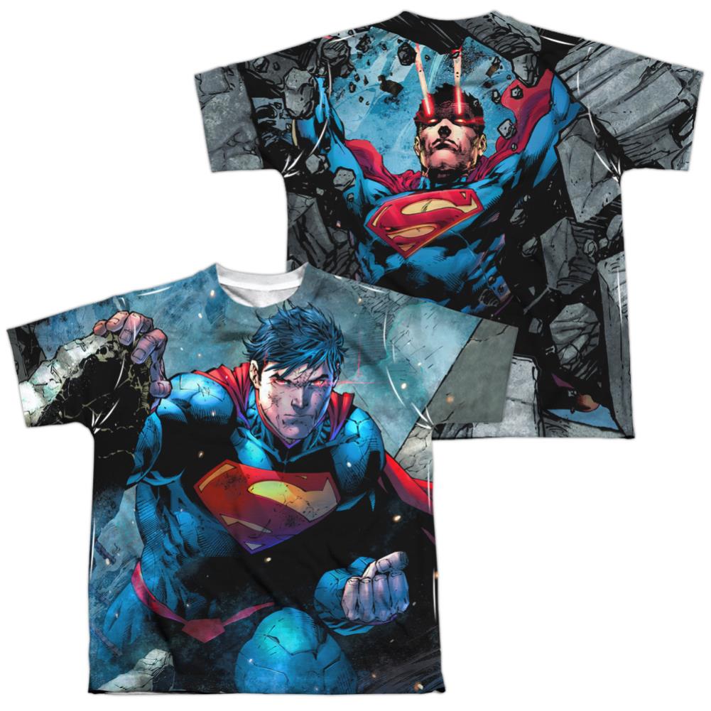 Superman Rumble (Front/Back Print) Youth Regular Fit Poly SS T