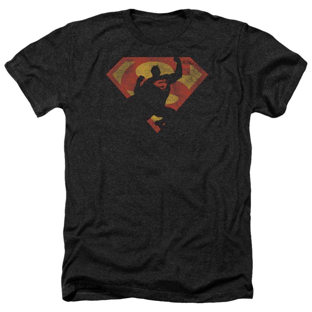 Superman S Shield Knockout Men's 30/1 Heather 60 40 Poly SS T