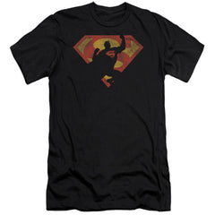Superman S Shield Knockout Men's Ultra-Soft 30/1 Cotton Slim SS T