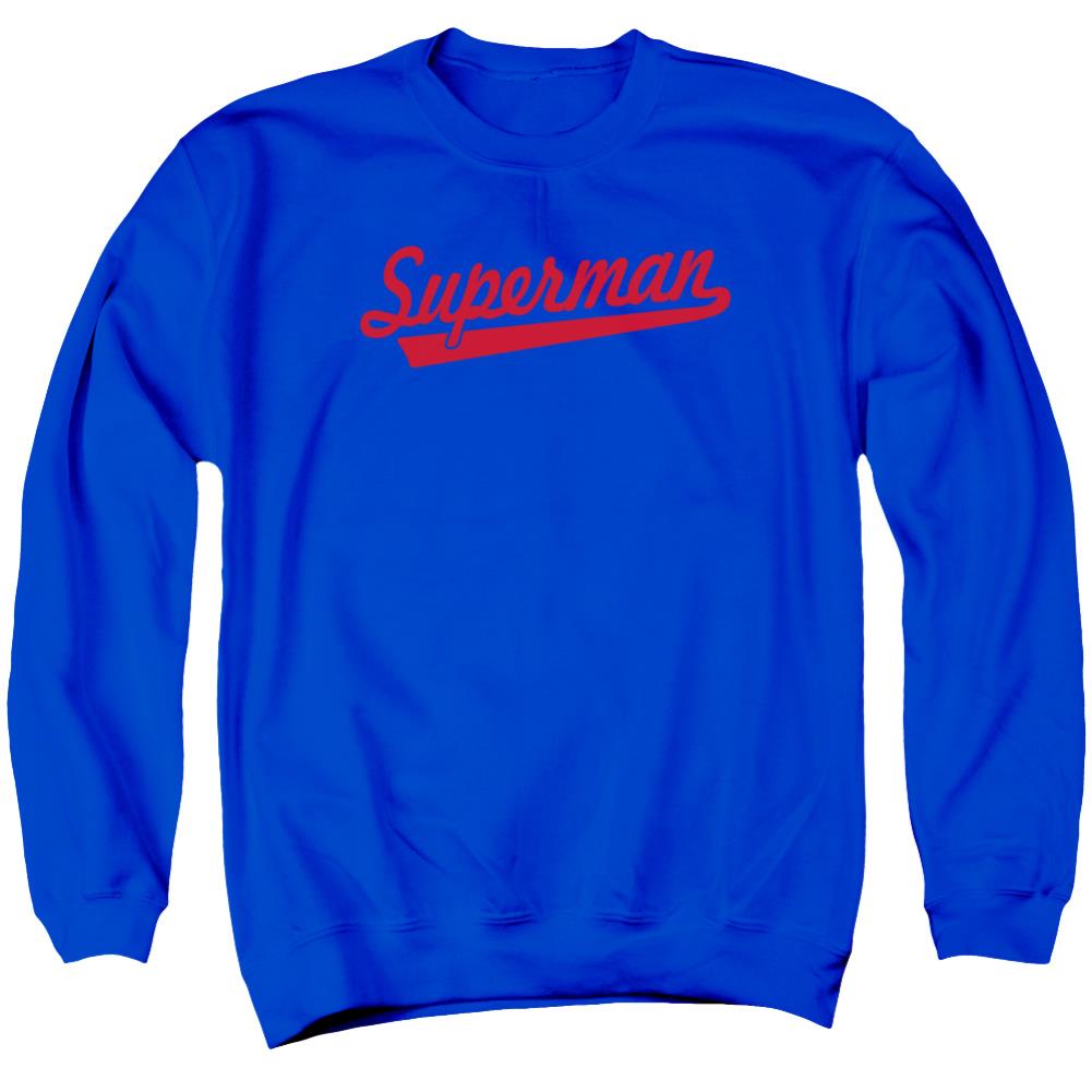 Superman S Tail Men's Crewneck 50 50 Poly LS T