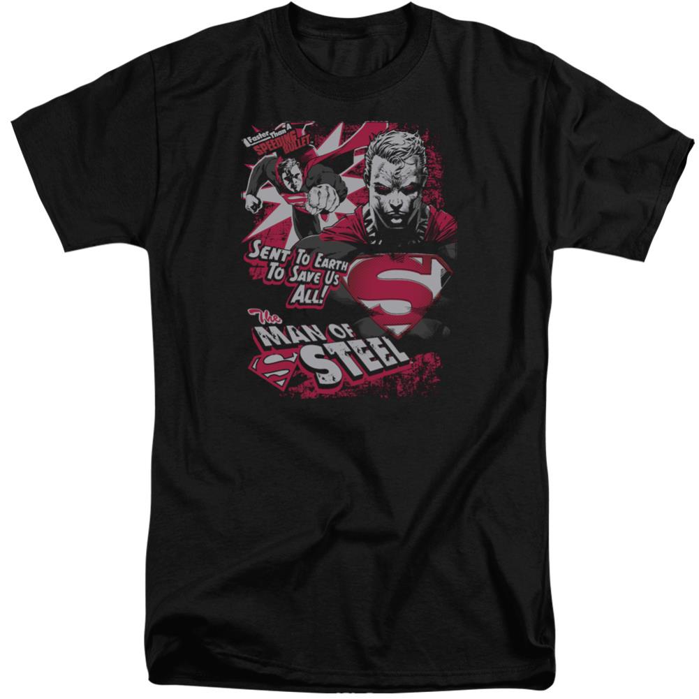 Superman Save Us All Men's 18/1 Tall Cotton SS T