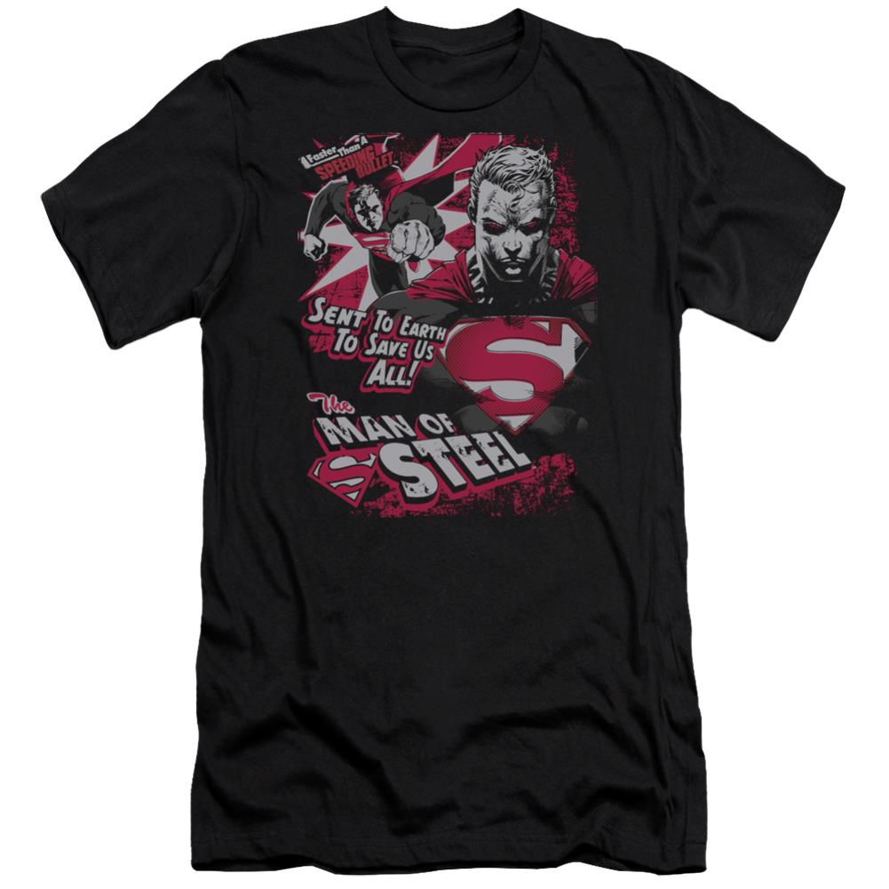 Superman Save Us All Men's Ultra-Soft 30/1 Cotton Slim SS T