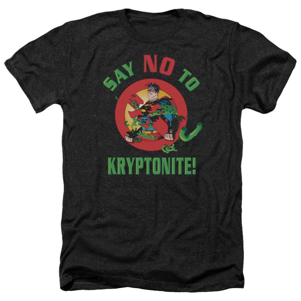 Superman Say No To Kryptonite Men's 30/1 Heather 60 40 Poly SS T