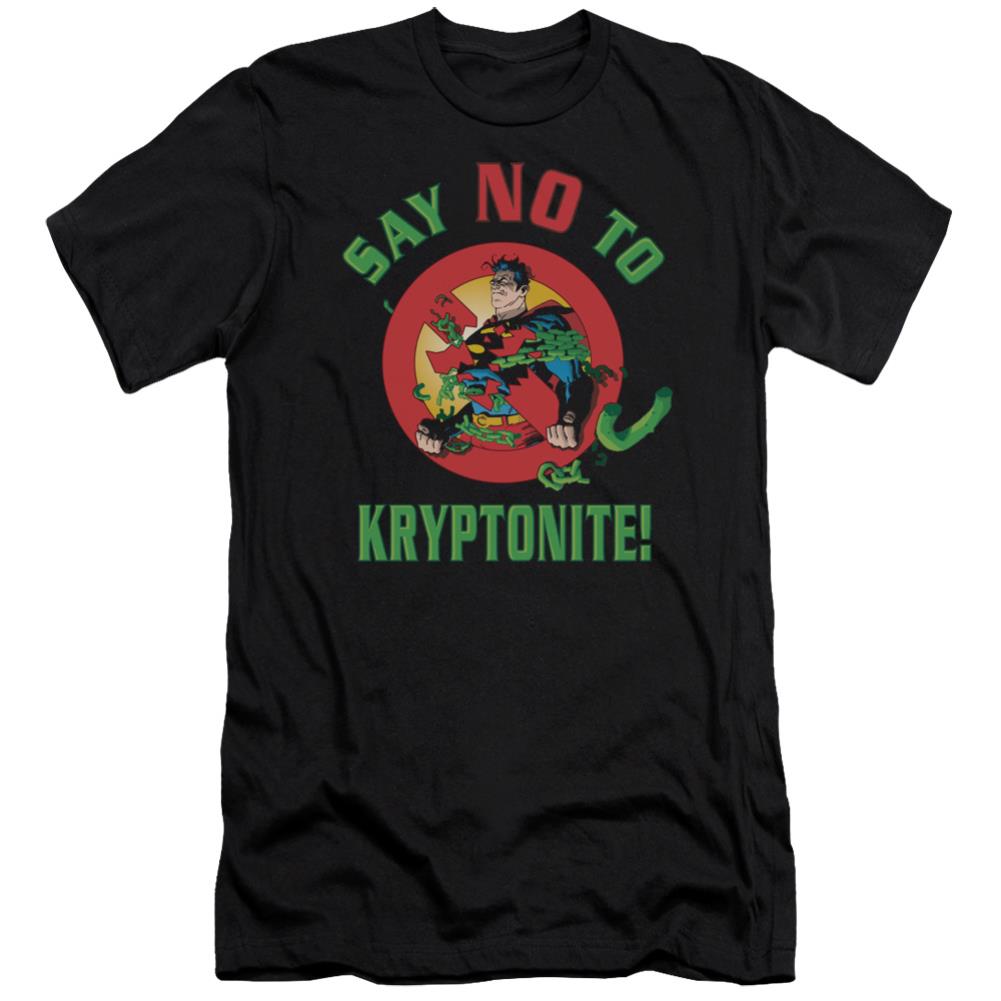 Superman Say No To Kryptonite Men's Ultra-Soft 30/1 Cotton Slim SS T