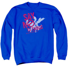 Superman Say No To Thugs Men's Crewneck 50 50 Poly LS T