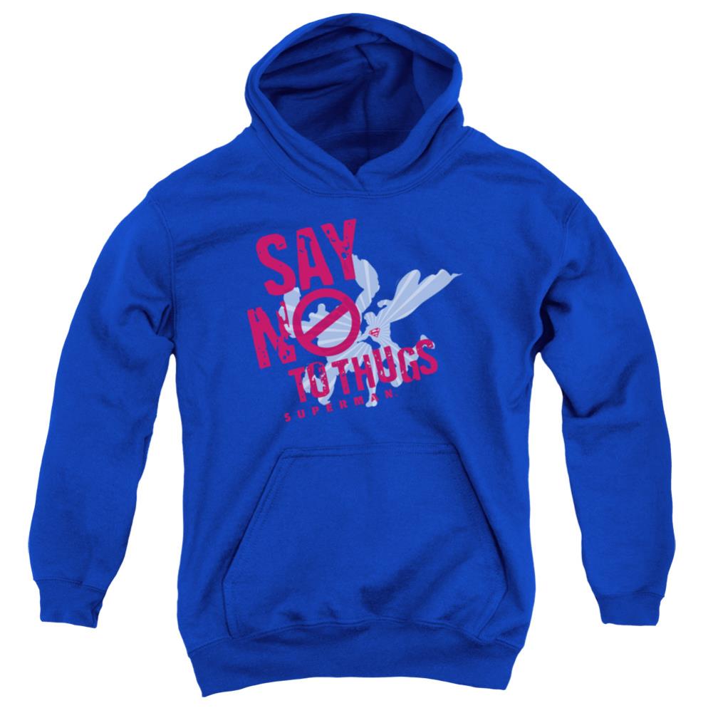 Superman Say No To Thugs Youth Cotton Poly Pull-Over Hoodie