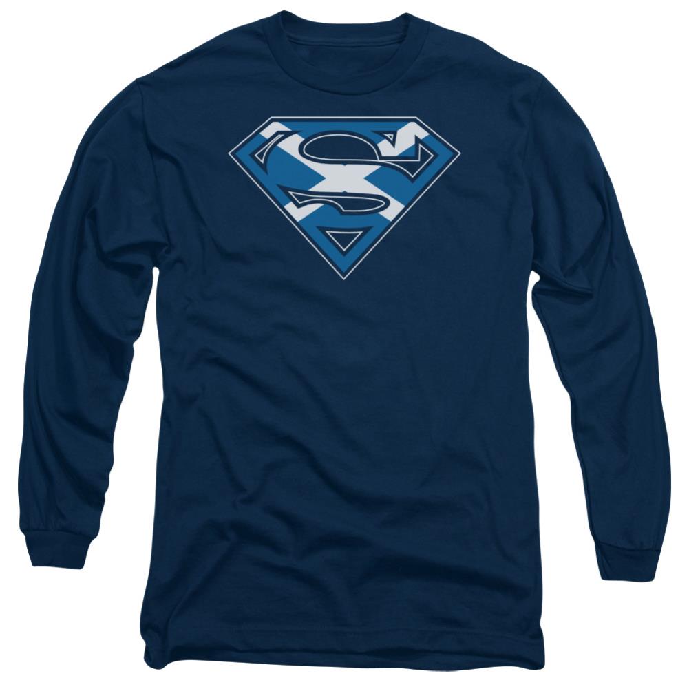 Superman Scottish Shield Men's 18/1 Cotton LS T