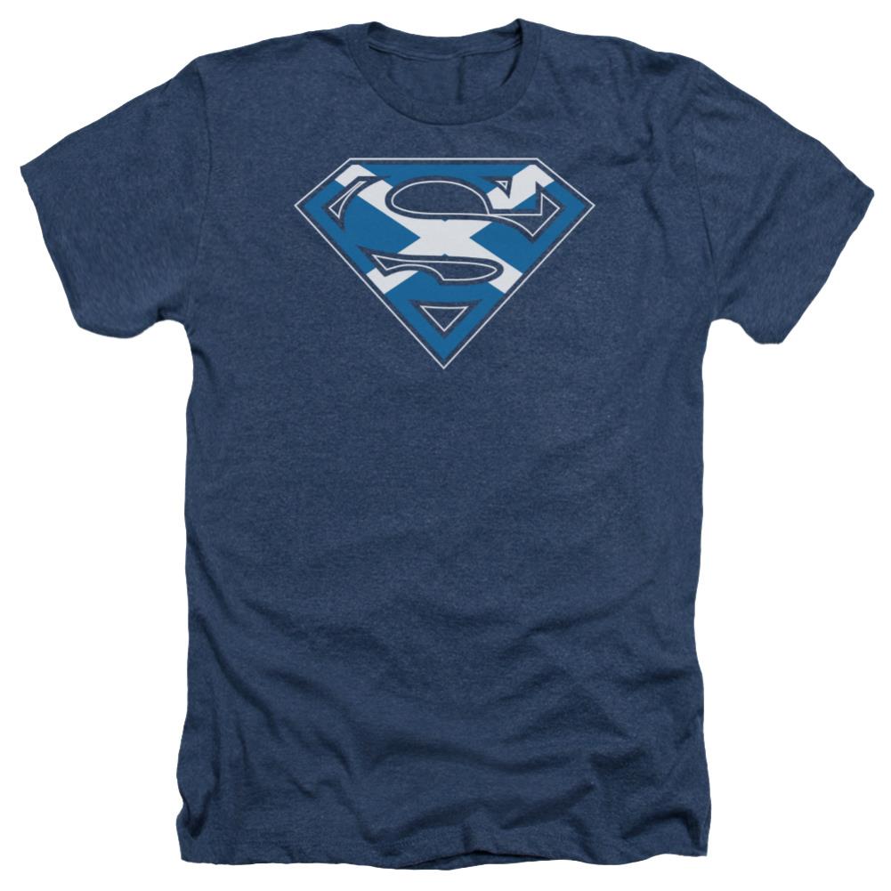 Superman Scottish Shield Men's 30/1 Heather 60 40 Poly SS T