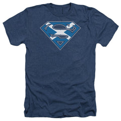 Superman Scottish Shield Men's 30/1 Heather 60 40 Poly SS T