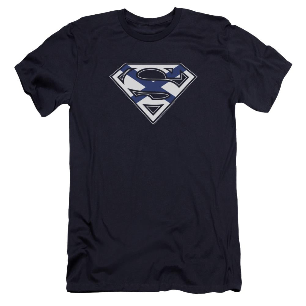 Superman Scottish Shield Men's Ultra-Soft 30/1 Cotton Slim SS T
