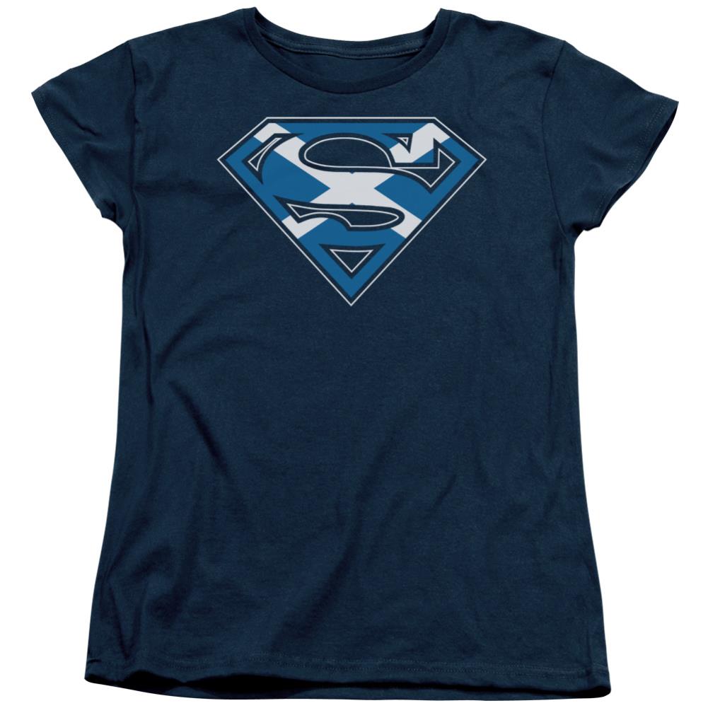 Superman Scottish Shield Women's 18/1 Cotton SS T