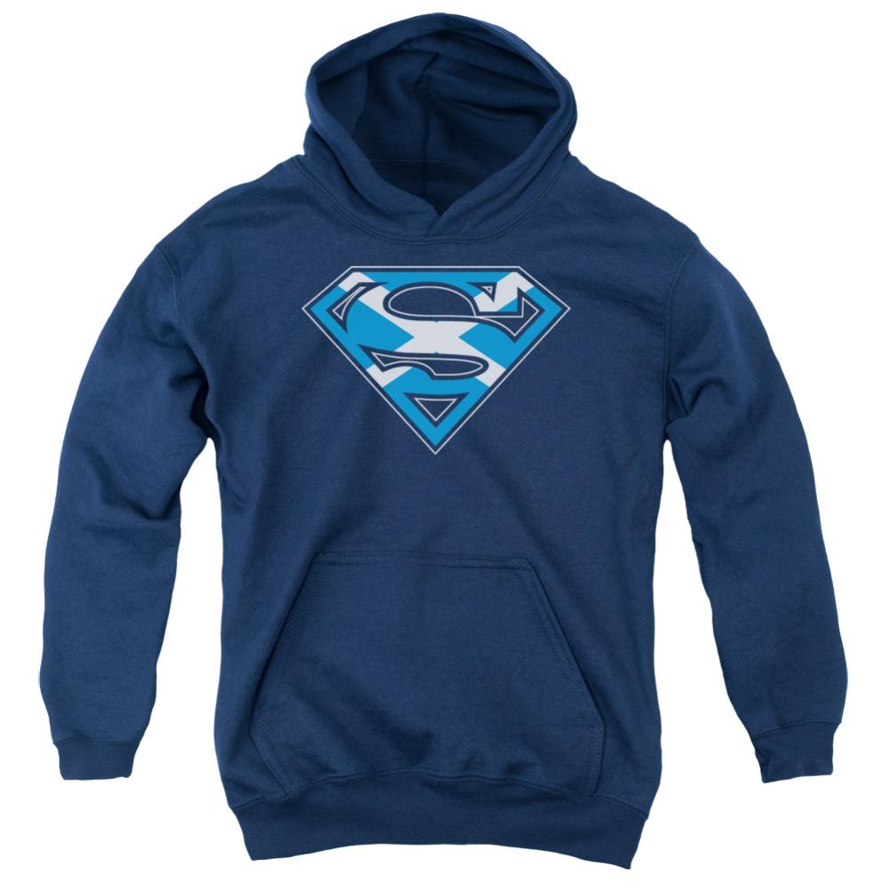 Superman Scottish Shield Youth Cotton Poly Pull-Over Hoodie