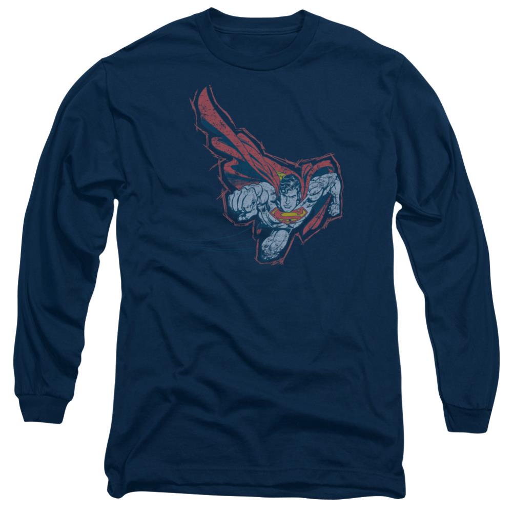 Superman Scribble & Soar Men's 18/1 Cotton LS T