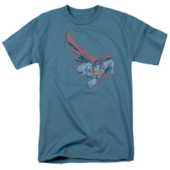 Superman Scribble & Soar Men's 18/1 Cotton SS T