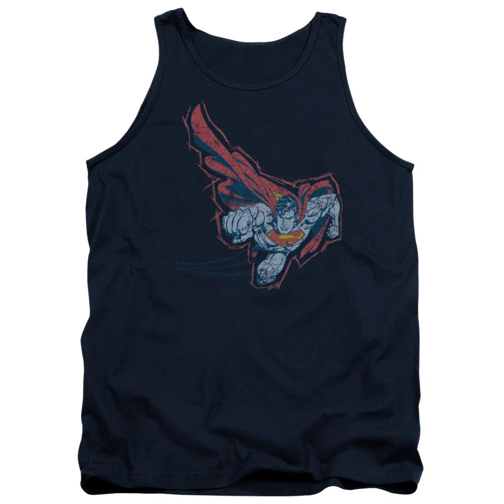 Superman Scribble & Soar Men's 18/1 Cotton Tank Top